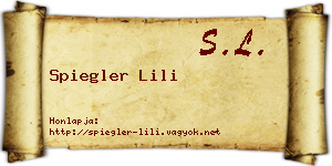 Spiegler Lili névjegykártya